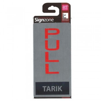 Signzone Peel & Stick Metallic Sticker - PULL (TARIK) (R01-52)