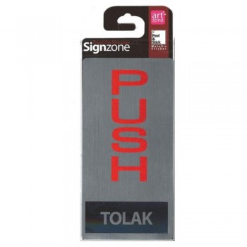 Signzone Peel & Stick Metallic Sticker - PUSH (TOLAK) (R01-53)