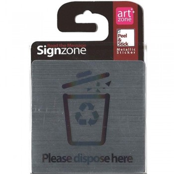 Signzone Peel & Stick Metallic Sticker - Please dispose here (R01-29)