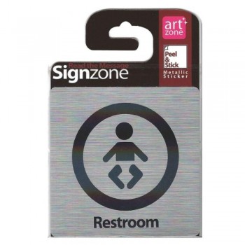 Signzone Peel & Stick Metallic Sticker - Restroom (R01-09)