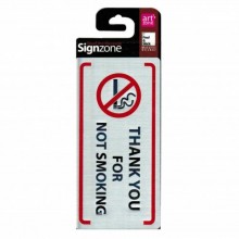 Signzone Peel & Stick Metallic Sticker - THANK YOU FOR NOT SMOKING (R01-78)