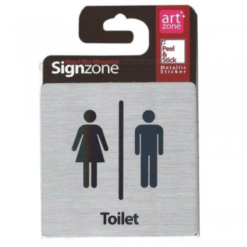 Signzone Peel & Stick Metallic Sticker - Toilet (R01-07)