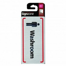 Signzone Peel & Stick Metallic Sticker - Washroom (R01-74)