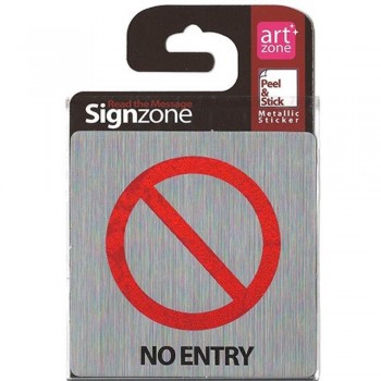 Signzone Peel & Stick Metallic Sticker - NO ENTRY (R01-45)