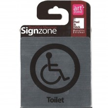 Signzone Peel & Stick Metallic Sticker - Toilet (R01-08)