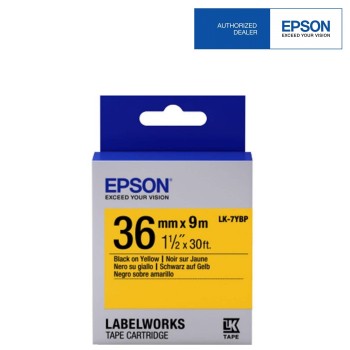 Epson LK-7YBP LabelWorks Tape - 36mm Black on Yellow Tape (Item no: EPS LK-7YBP)