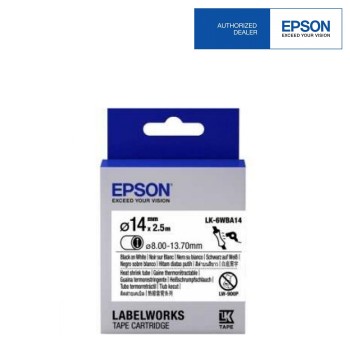 Epson Black on White, Heat Shrink, DIA.1(Item No:EPS LK-6WBA14)