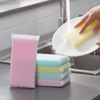 4pcs Kitchen Cleaning Mesh Cloth Sponge