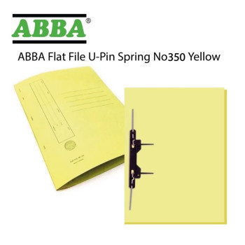 ABBA No.350 U-Pin Manila Flat File with Spring - Yellow