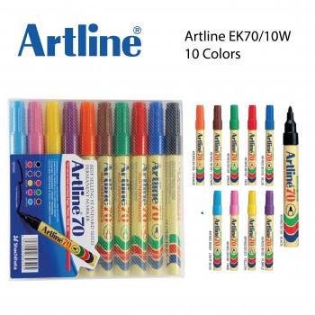 Artline EK-70/10W Refillable Permanent Marker 1.5mm (10 Colours/set)