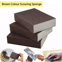 Brown Colour Scouring Sponge 1pcs 金刚砂褐色低密（厚款）
