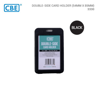 CBE 3330 Double-Sided Flip ID Card Holder Portrait 54mm x 85mm - Black