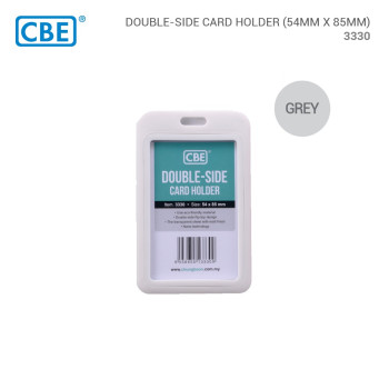 CBE 3330 Double-Sided Flip ID Card Holder Portrait 54mm x 85mm - Grey