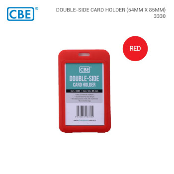 CBE 3330 Double-Sided Flip ID Card Holder Portrait 54mm x 85mm - Red