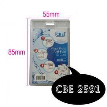 CBE 2591 Waterproof Anti-Fold ID Card Holder Portrait 55mm x 85mm