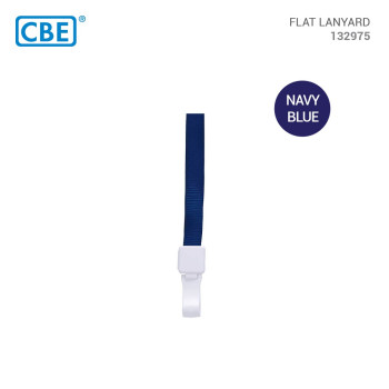 CBE 132975 Nylon Flat Lanyard - Navy Blue