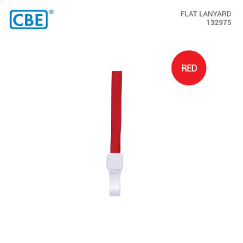 CBE 132975 Nylon Flat Lanyard - Red