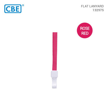 CBE 132975 Nylon Flat Lanyard - Rose Red