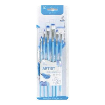Multi Nylon Artist Brush Set - Blue (6pcs/pkt)