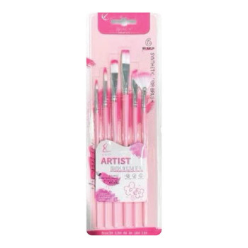 Multi Nylon Artist Brush Set - Purple (6pcs/pkt)