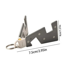 Grey Portable Mobile Phone Holder with Key Ring 
