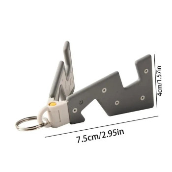 Grey Portable Mobile Phone Holder with Key Ring 