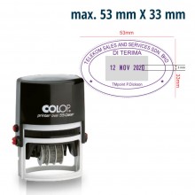 Colop OV55D Self-Inking Dater Stamp 33mm x 53mm - Red Ink