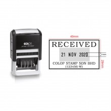 Colop P35D Self-Inking Dater Stamp 29mm x 49mm - Red Ink