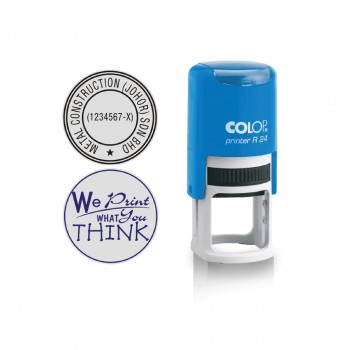 Colop R24 Self-Inking Stamp Diameter 23mm - Blue Ink