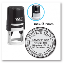 Colop R40 Self-Inking Stamp Diameter 39mm - Red Ink