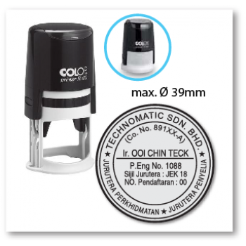 Colop R40 Self-Inking Stamp Diameter 39mm - Black Ink