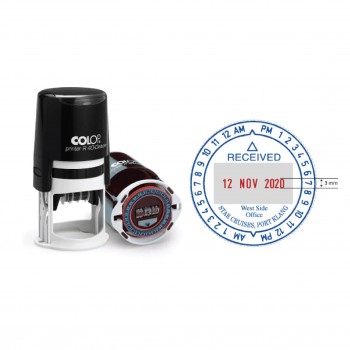 Colop R40D/12H Self-Inking Dater Stamp 40mm - Blue Ink