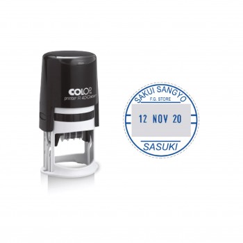 Colop R40D Self-Inking Dater Stamp 39mm - Blue Ink