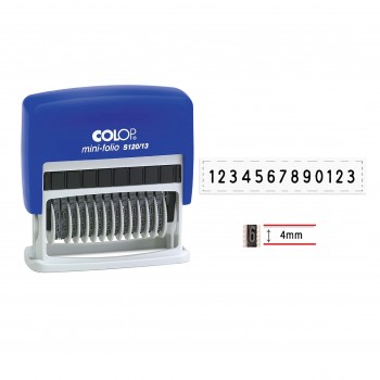 Colop S120/13 Self-Inking Numbering Stamp 13 Digits 4mm - Blue Ink