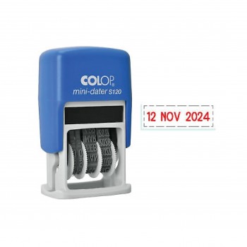 Colop S120 Self-Inking Date Stamp 4mm - Blue Ink