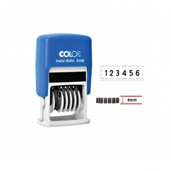 Colop S126 Self-Inking Numbering Stamp 6 Digits 4mm - Black Ink