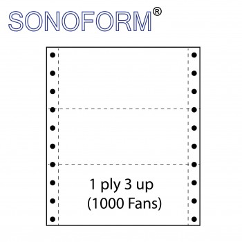 Computer Form 9.5in x 11in - 1ply 3up (1000fans)