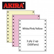 Computer Form 9.5in x 11in - 3ply 2up (500fans) - White/Pink/Yellow