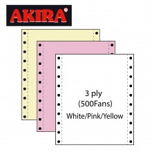 Computer Form 9.5in x 11in - 3ply (500fans) - White/Pink/Yellow