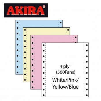 Computer Form 9.5in x 11in - 4ply (500fans) - White/Pink/Yellow/Blue