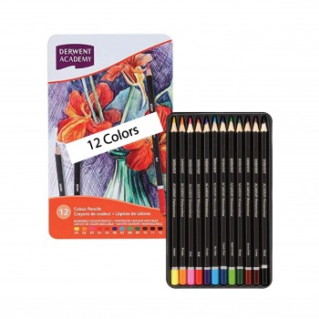 Derwent Academy Colour Pencils -12 colors (Good Condition)