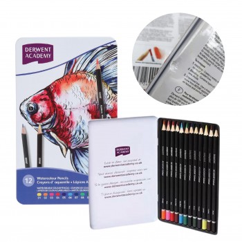 Derwent Academy Watercolour Pencils -12 colors (Defective)