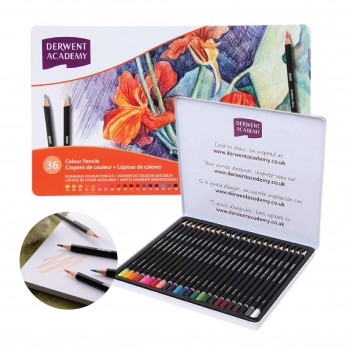 Derwent Academy Colour Pencils -36 colors (Good Condition)