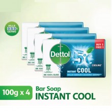 Dettol Bar Soap 100G Instant Cool (3+1)