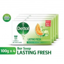 Dettol Bar Soap 100G Lasting Fresh (3+1)