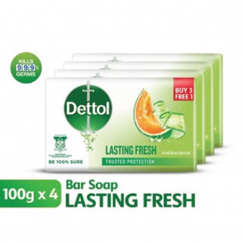 Dettol Bar Soap 100G Lasting Fresh (3+1)