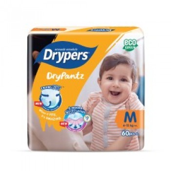 Drypers Drypantz M size 6-12kg  (60 + Free 8pcs)