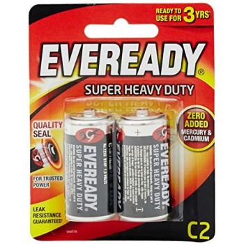 EVEREADY Super Heavy Duty C Carbon Zinc Batteries - C Size - 2pcs 