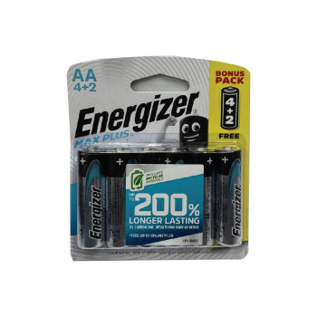 Energizer EP91BP4+2 Max Plus AA Alkaline Battery (4+2pcs/pkt)