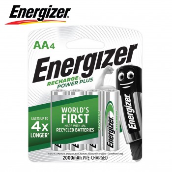 Energizer Power Plus AA Rechargeable Batteries - 4-count - 2000mAh - 1000 Cycles